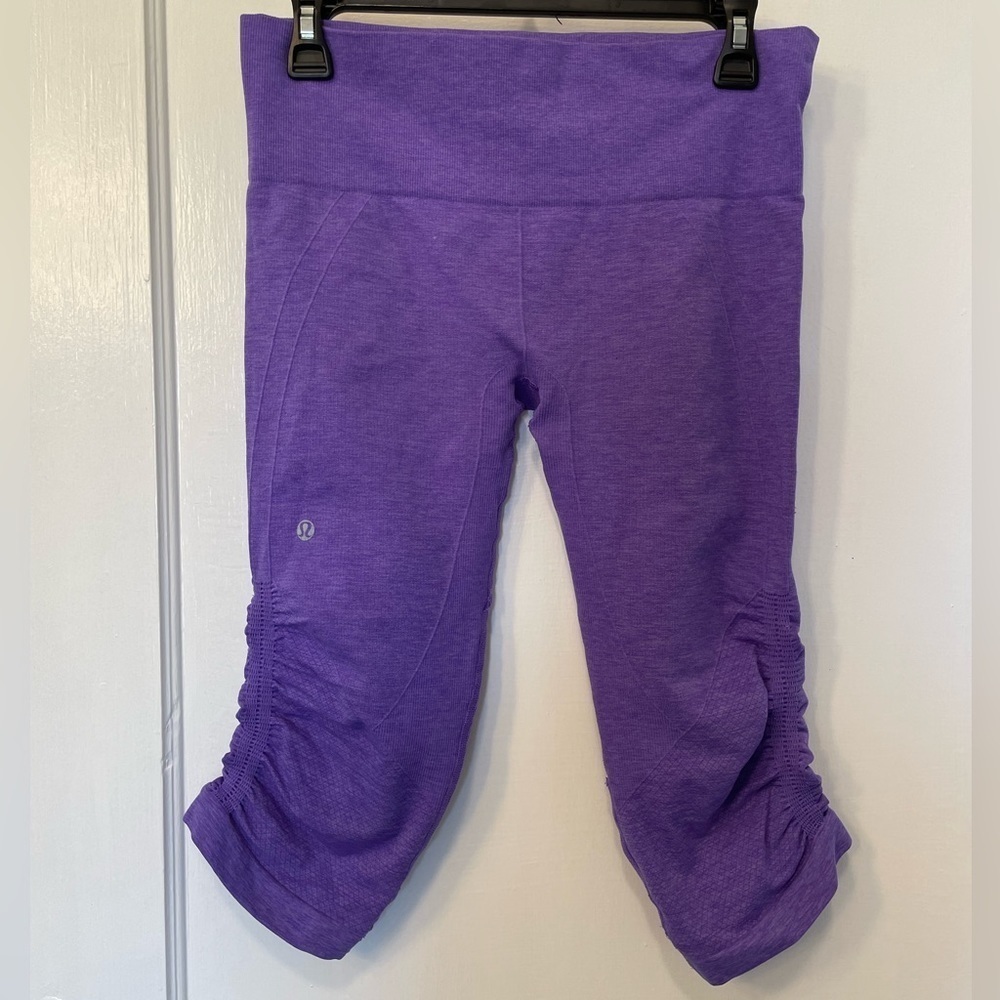 Lululemon In The Flow Crop Seamless Power Purple